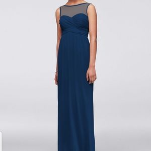 Davids bridal marine mesh bridesmaids dress